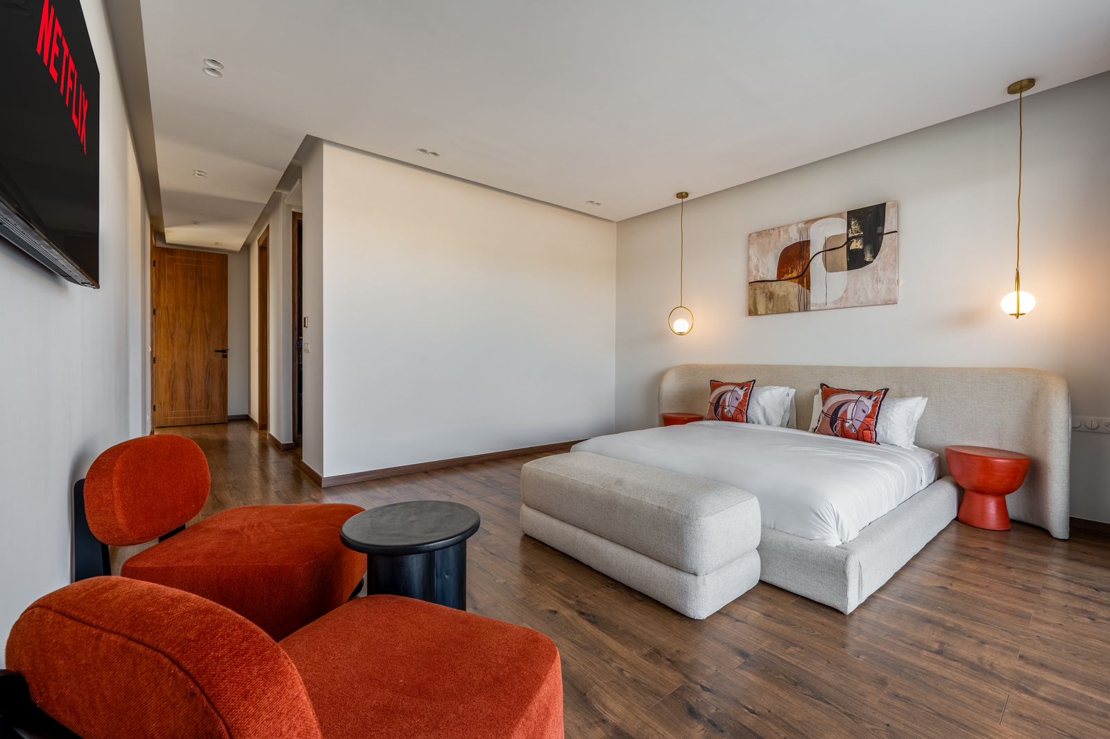 Le coin salon d’une suite corail